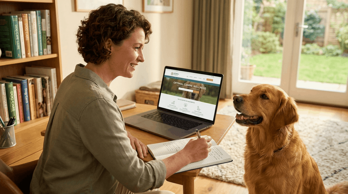 Pet owner making confident informed decisions about dog care
