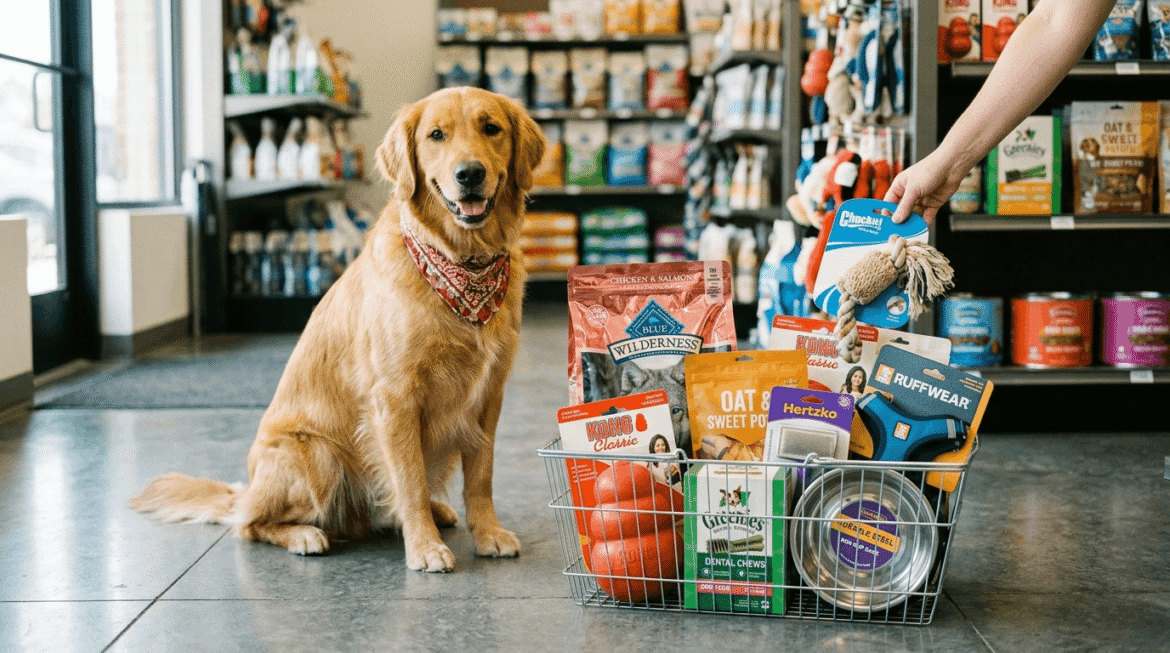 Selecting and choosing dog products from available options