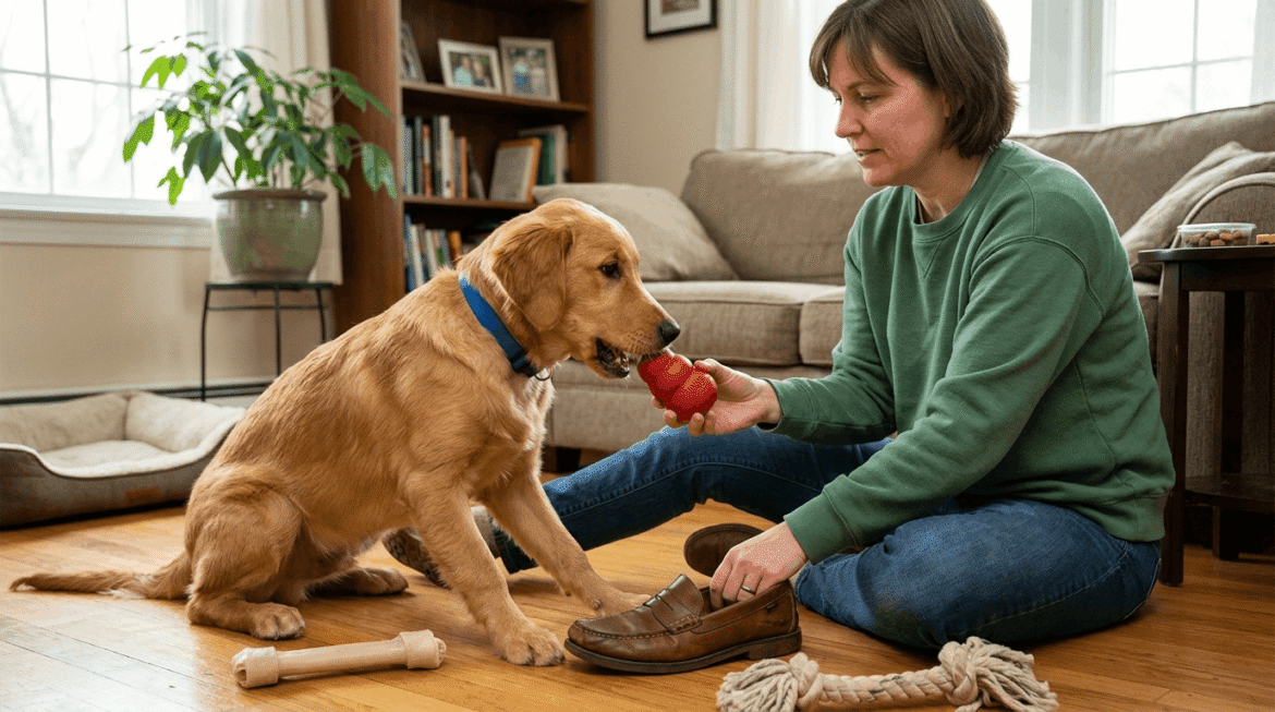 Training methods to prevent and stop destructive dog chewing behavior
